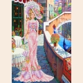 Набор для вышивания бисером Каролинка "Дама в розовом"